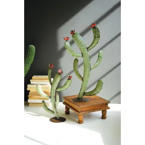 Set of 2 Recycled Iron Cactus 1