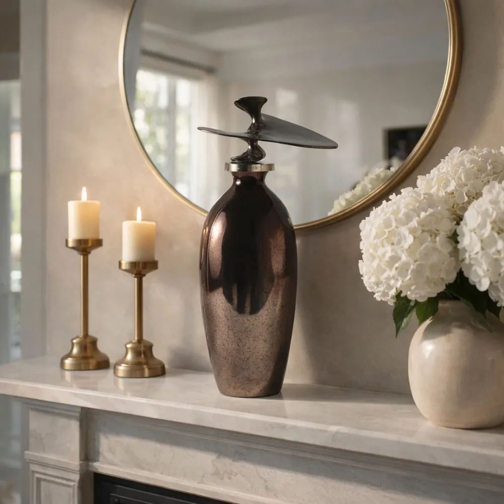 CEDARFORD BRONZE GLASS VASE 22 (IN)