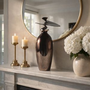 CEDARFORD BRONZE GLASS VASE 22 (IN) 12