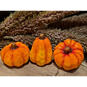 Mini Traditional Pumpkins Set of 3 2x2x2in 2
