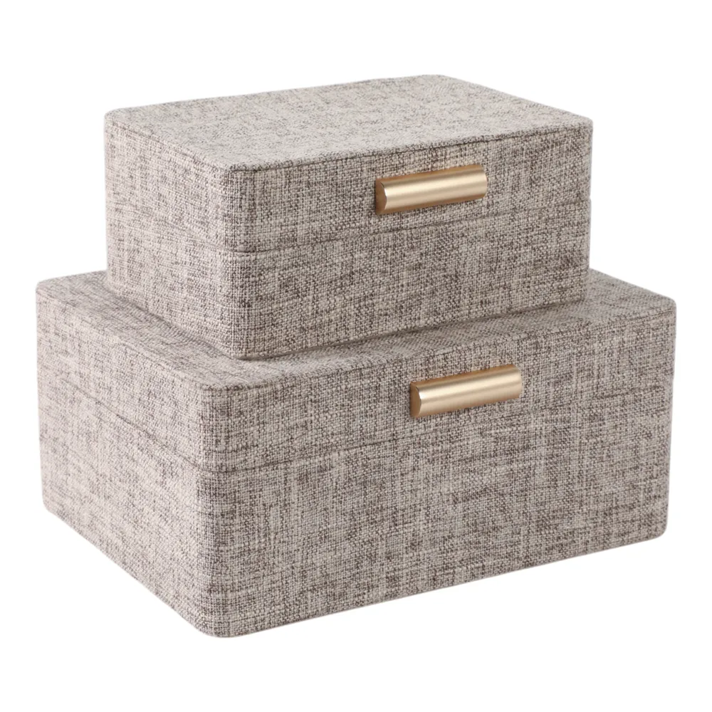 EVERTONPORT SET OF 2 BROWN BOXES 5 (IN)