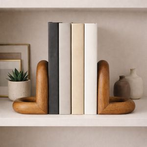 TRUEPORT SET OF 2 BROWN BOOKENDS 8 (IN) 10