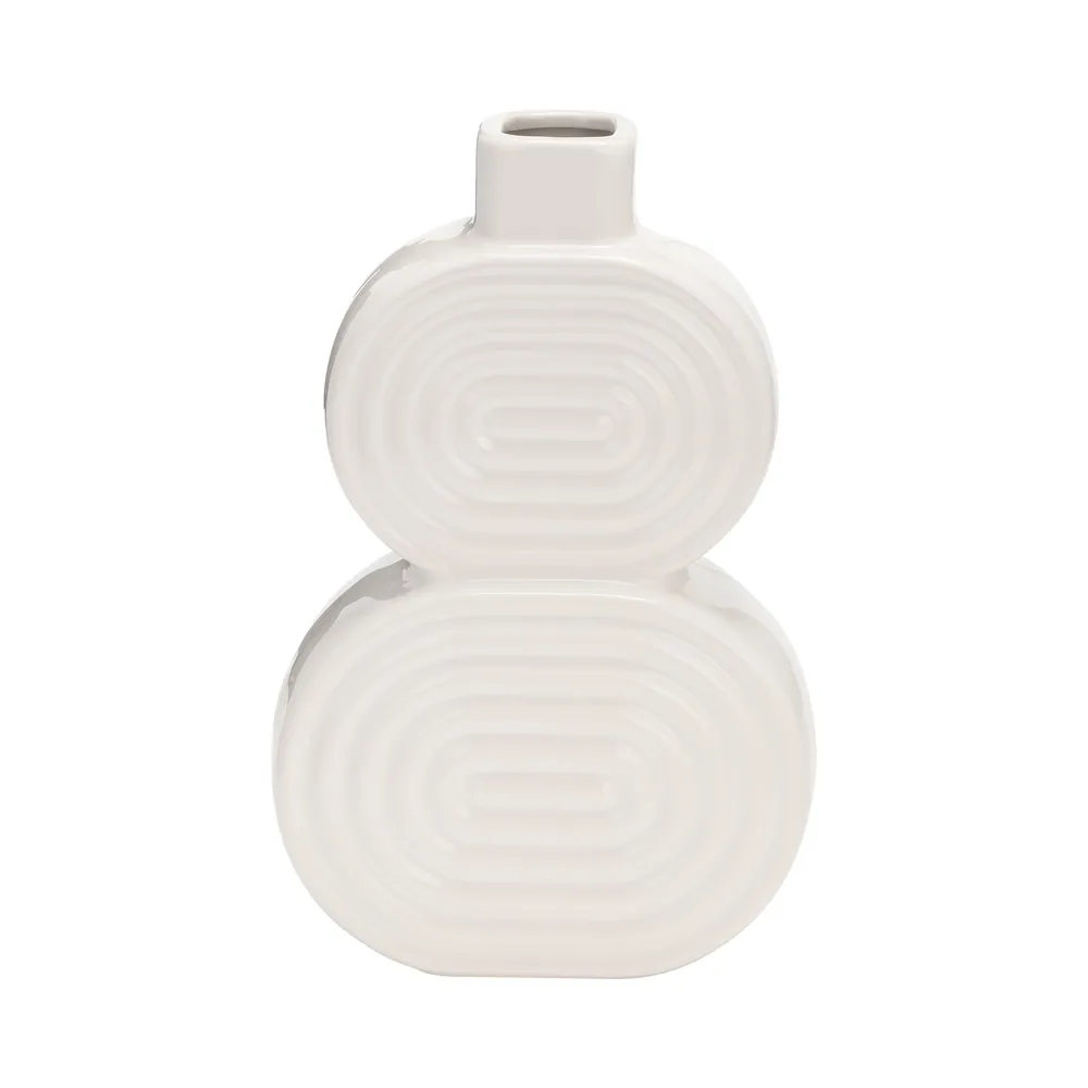 LEONAGATE WHITE VASE 10 (IN)