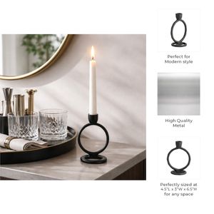 EDMONDMORE BLACK CANDLE HOLDER 7 (IN) 11