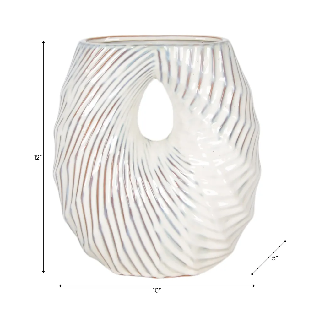 HAYWOODWAY WHITE VASE 12 (IN)