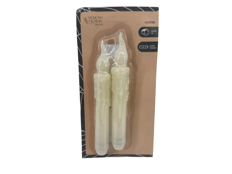 7" Battery Operated Flickering LED Plastic Candles, 2ct. 1