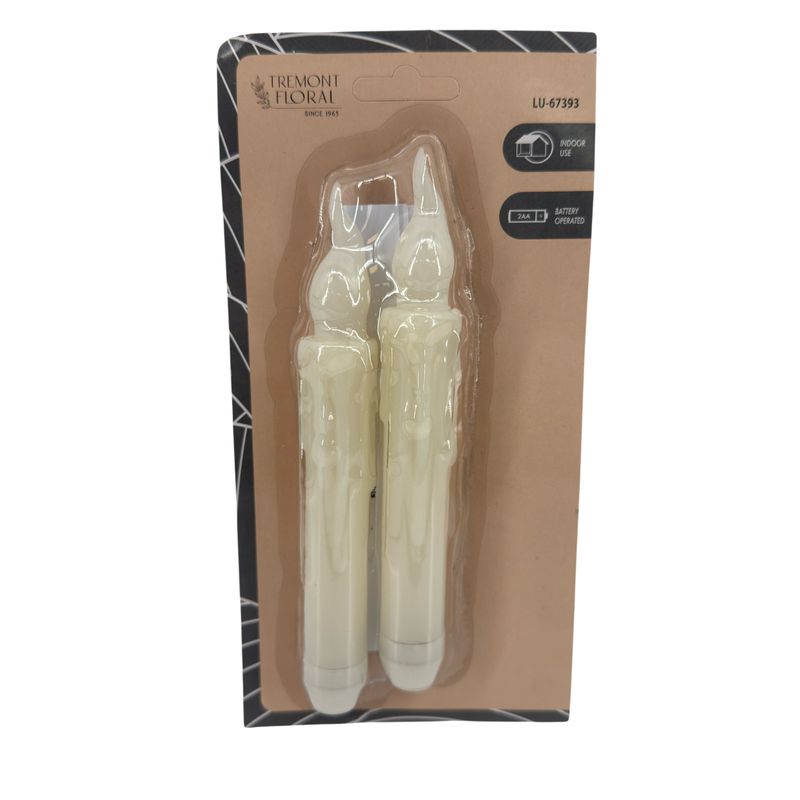 7" Battery Operated Flickering LED Plastic Candles, 2ct.