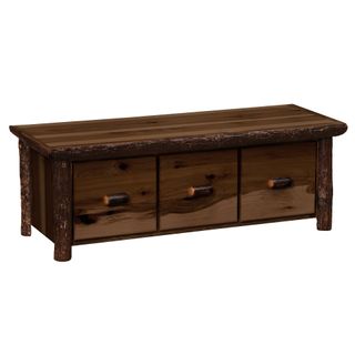 Hickory Entry Bench with Three Drawers - Espresso