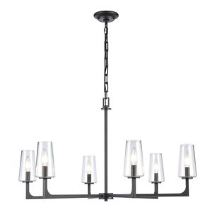 Fitzroy 34'' Wide 6-Light Chandelier - Matte Black 1