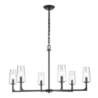 Fitzroy 34″ Wide 6-Light Chandelier - Matte Black