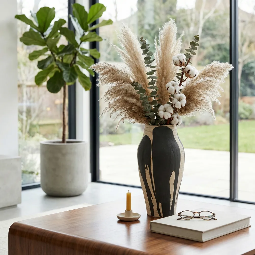 HESTONHAM BLACK VASE 15 (IN)