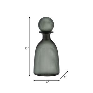 BRENTONFORD GREEN GLASS VASE 13 (IN) 8