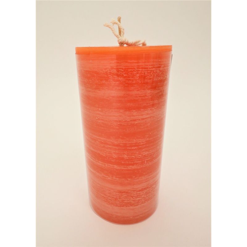 6" Brushed Pillar Candle, Orange