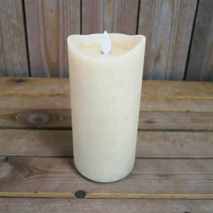 Cream Mottle Moving Flame LED Candle 3in by 6in 2