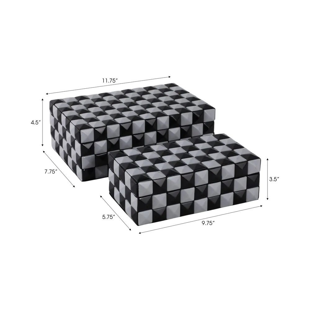 HARRISRIDGE SET OF 2 BLACK BOXES 5 (IN)