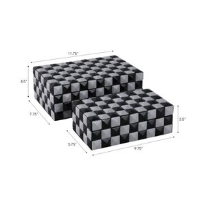 HARRISRIDGE SET OF 2 BLACK BOXES 5 (IN) 9