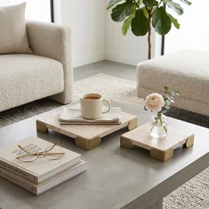 JANEVIEW SET OF 2 IVORY TRAY 2 (IN) 8