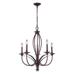 Medford 26'' Wide 5-Light Chandelier - Oiled Bronze 1