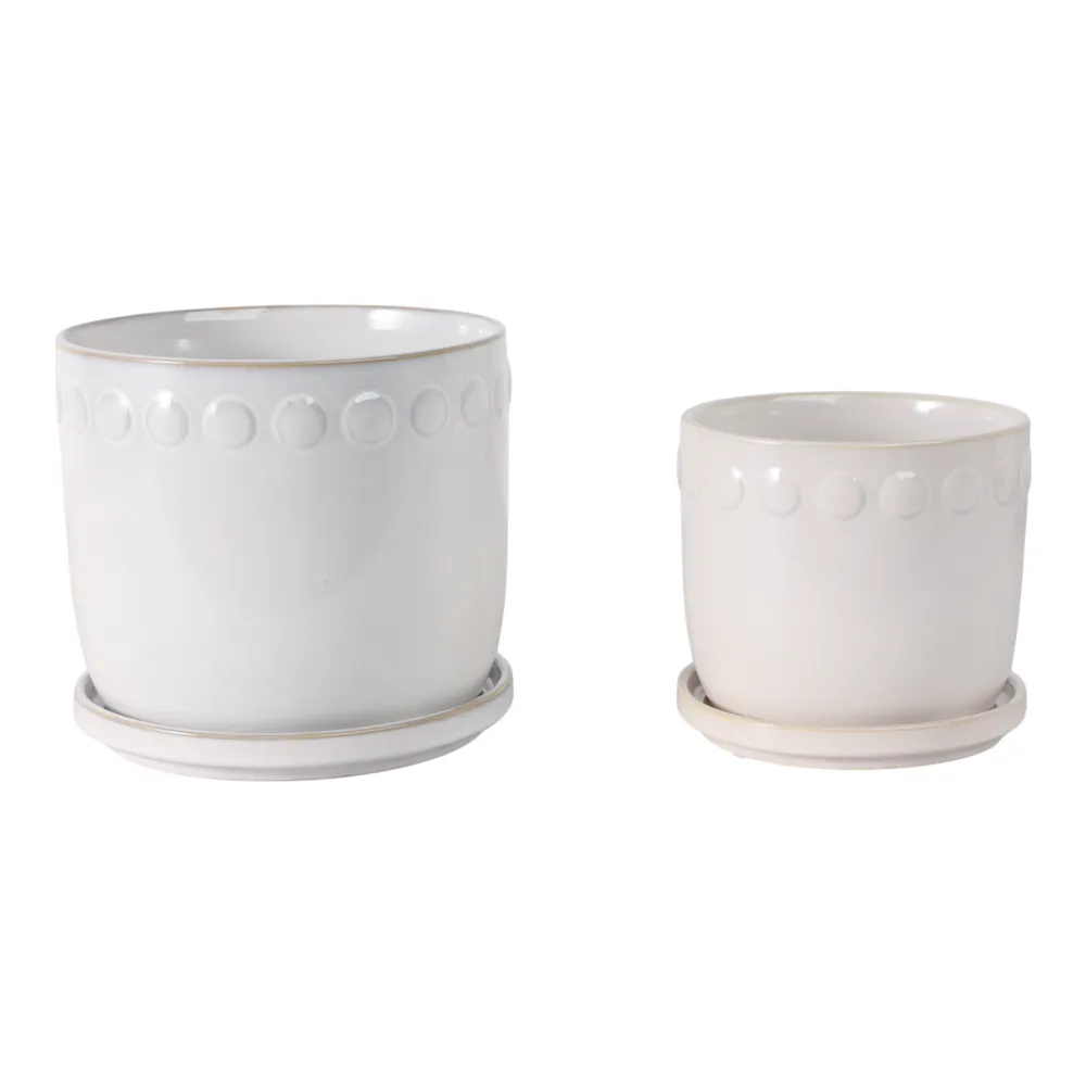 LINTONMORE SET OF 2 WHITE PLANTER 8 (IN)