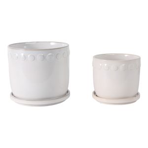 LINTONMORE SET OF 2 WHITE PLANTER 8 (IN) 4