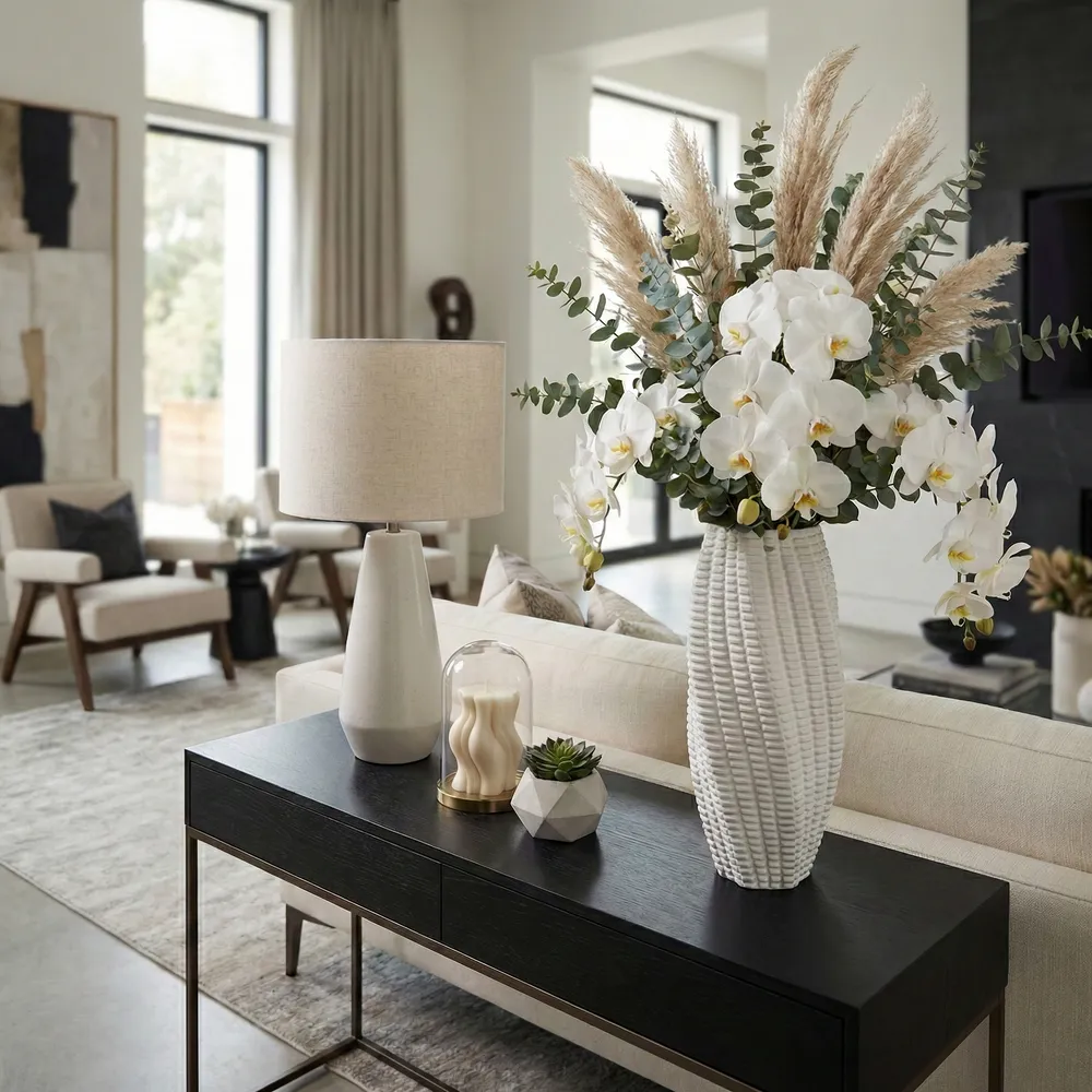ELWINROSE WHITE VASE 16 (IN)