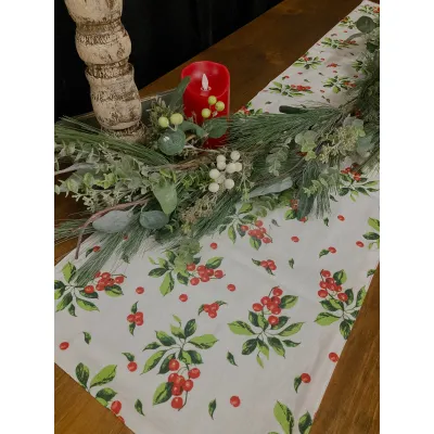 Holly Berry Runner 14x56in