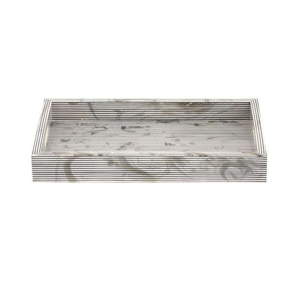 Eaton Etched Tray - Set of 2 White