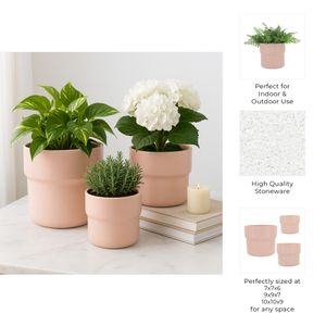 CORWINPORT SET OF 3 PINK PLANTER 9 (IN) 10
