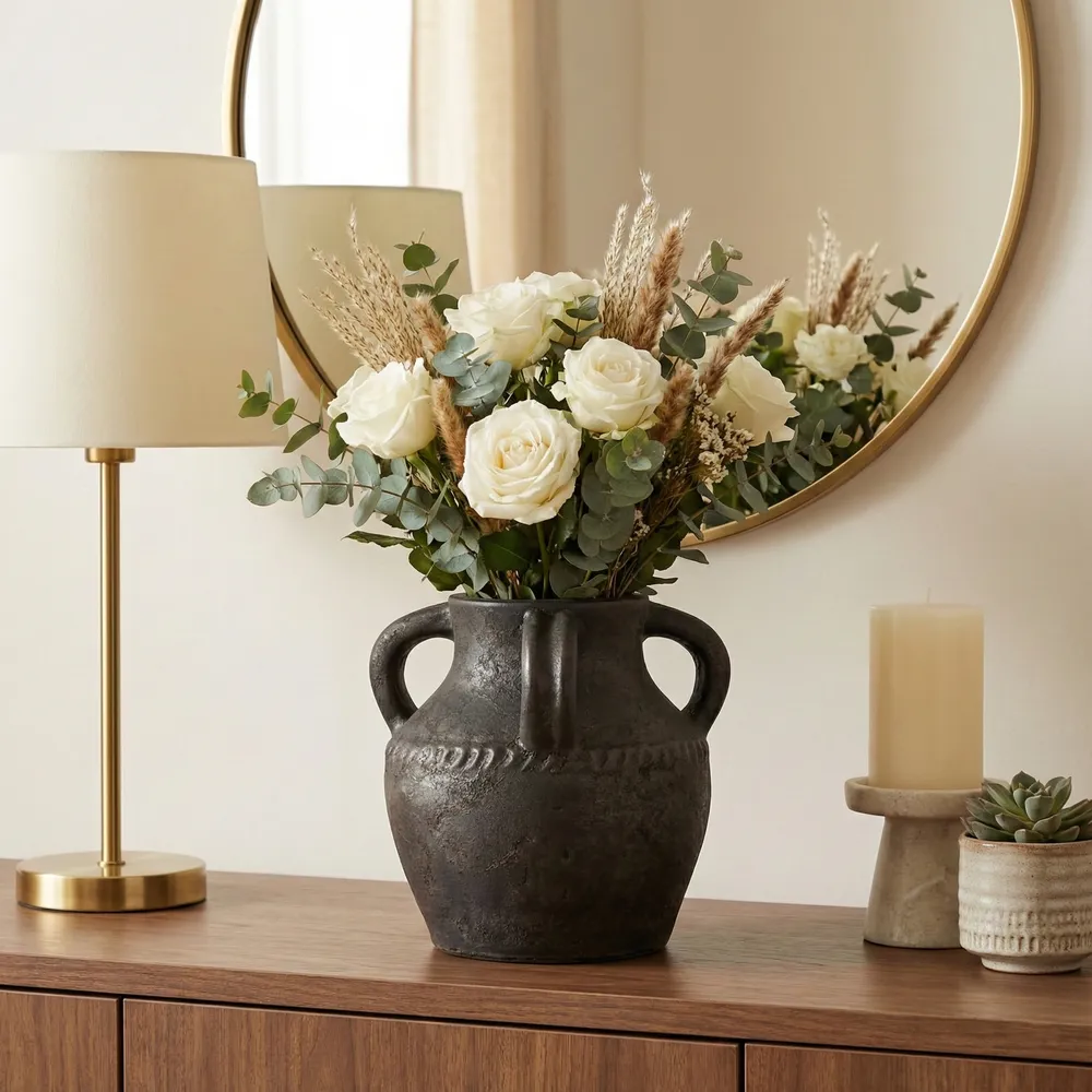 NOELWIND BLACK VASE 10 (IN)