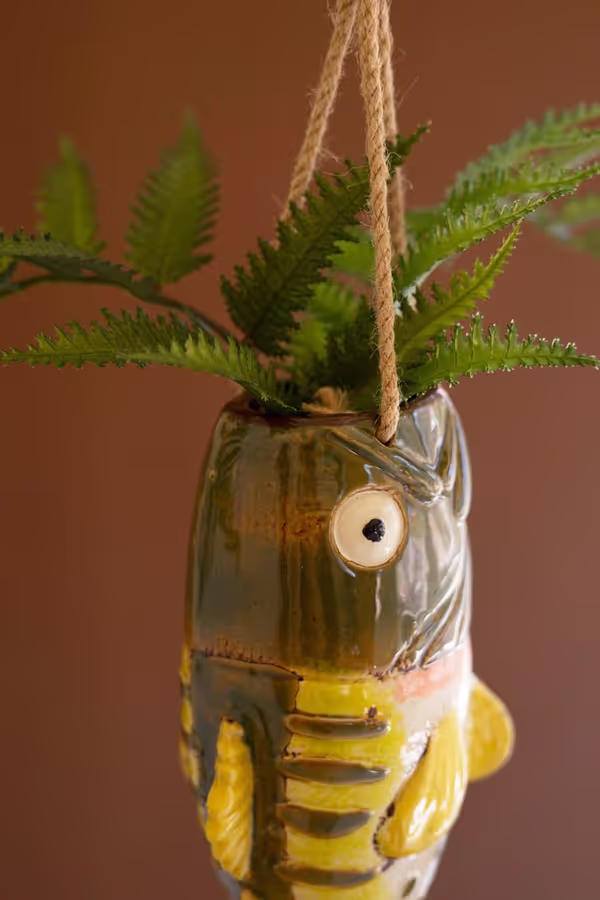 Ceramic Largemouth Bass Vase / Hanging