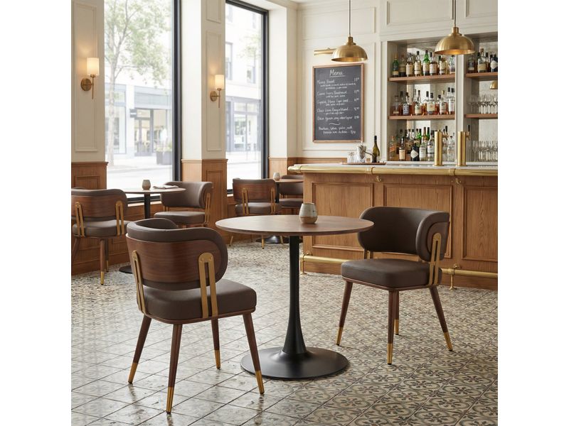 Brew Dining Chair Brown & Walnut 2