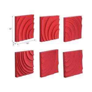 DOVERTON SET OF 6 RED ART 14 (IN) 10
