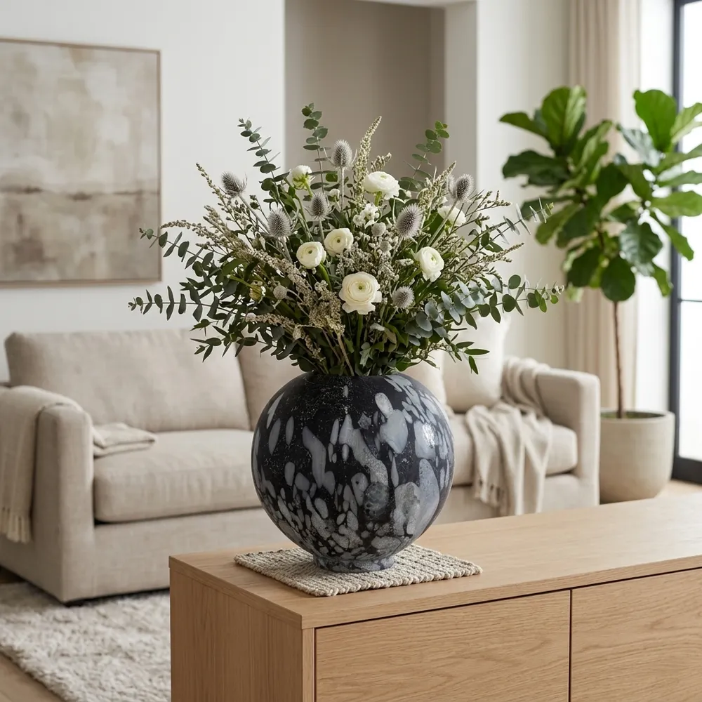 LAYLAHOLM GRAY GLASS VASE 14 (IN)