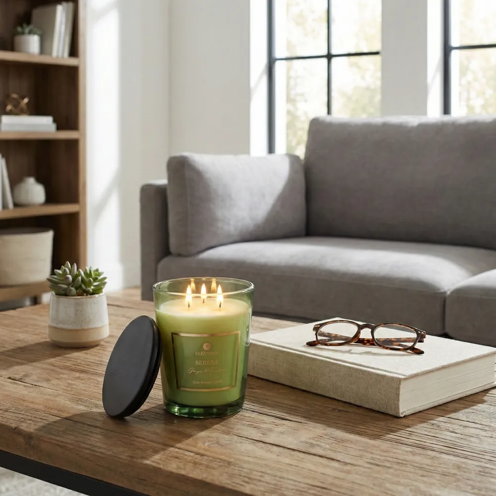 ROWANSTONE SERENE GINGER & TAMBOUR CANDLE 7 (IN)
