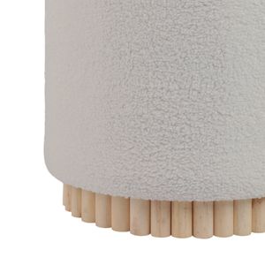 CALRUN SET OF 2 WHITE OTTOMANS 20 (IN) 8