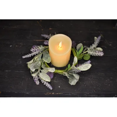 Lavendar Lambsear 4.5in Candle Ring