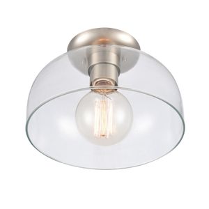 Brewer 10'' Wide 1-Light Semi Flush Mount - Brushed Nickel 4