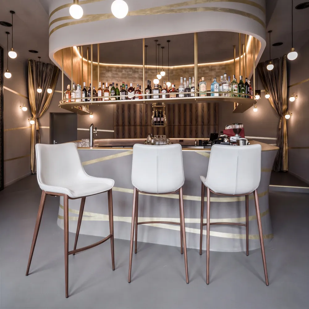 Magnus Barstool White & Walnut