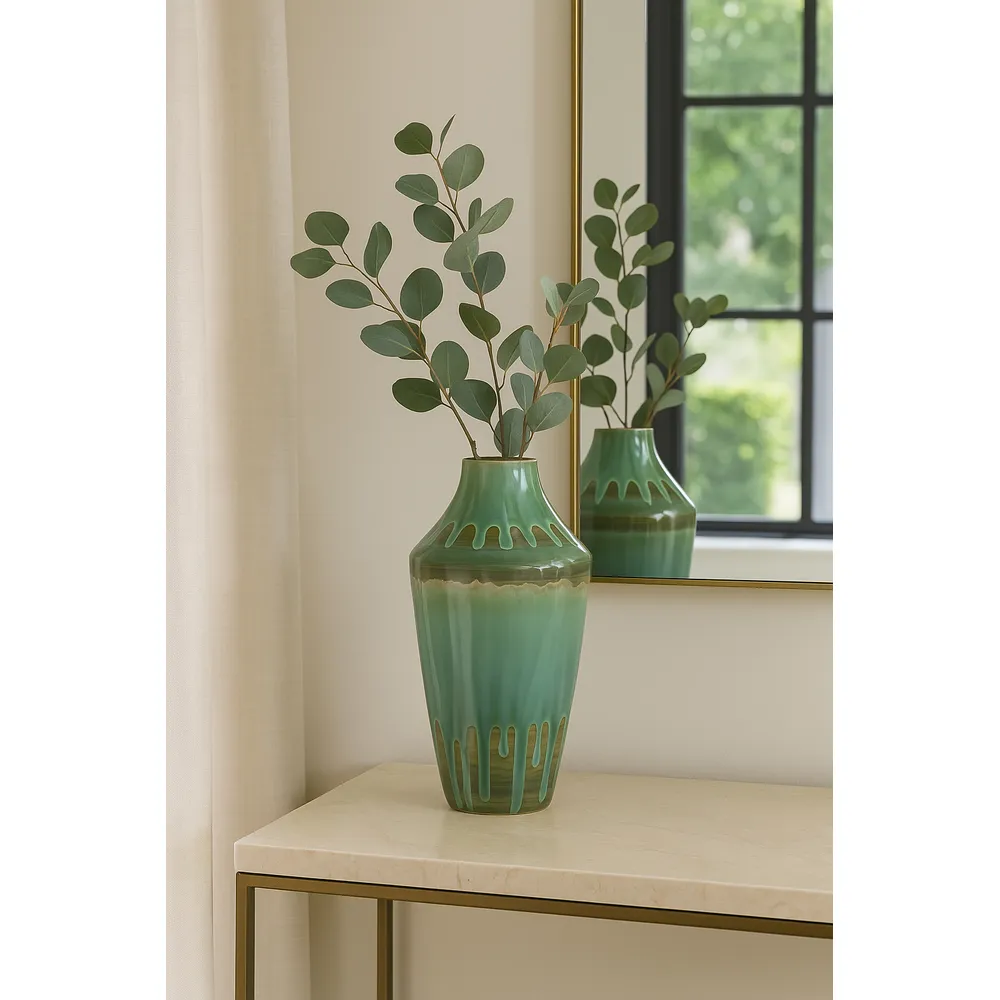 COLEFIELD GREEN VASE 16 (IN)