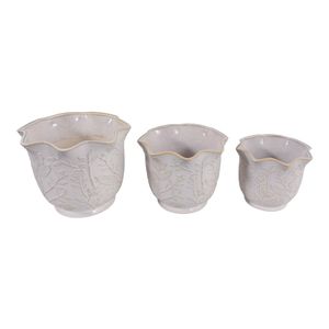 CLAYBROOK SET OF 3 IVORY PLANTER 9 (IN) 6