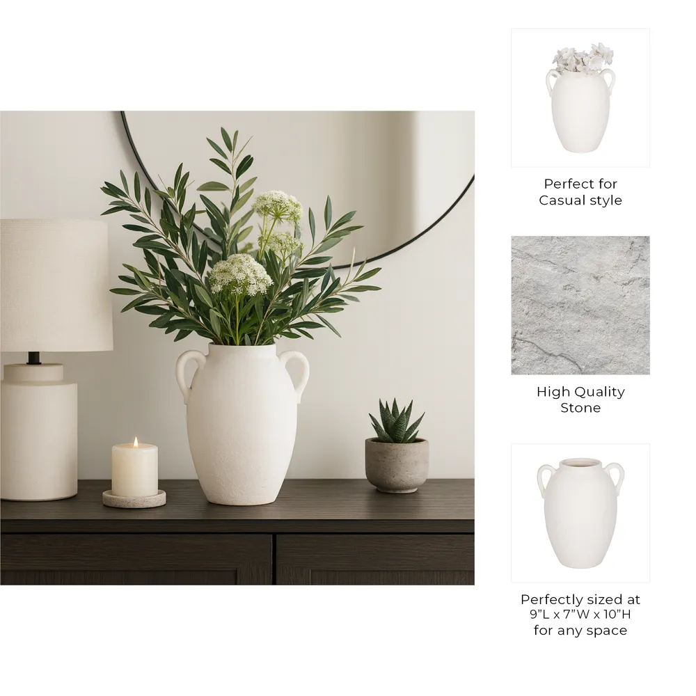 LAYLAFORD WHITE VASE 10 (IN)