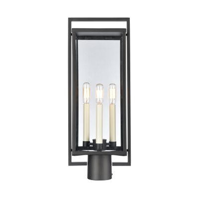 Gladwyn 21.5″ High 3-Light Outdoor Post Light - Matte Black
