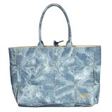SEE-THRU MESH TOTE WITH FAUX LEATHER BOTTOM - "SEAS THE DAY" MERMAID 1