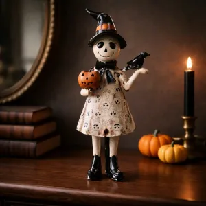 Iron Witch With Pumpkin 11.5x4.25x22in 1