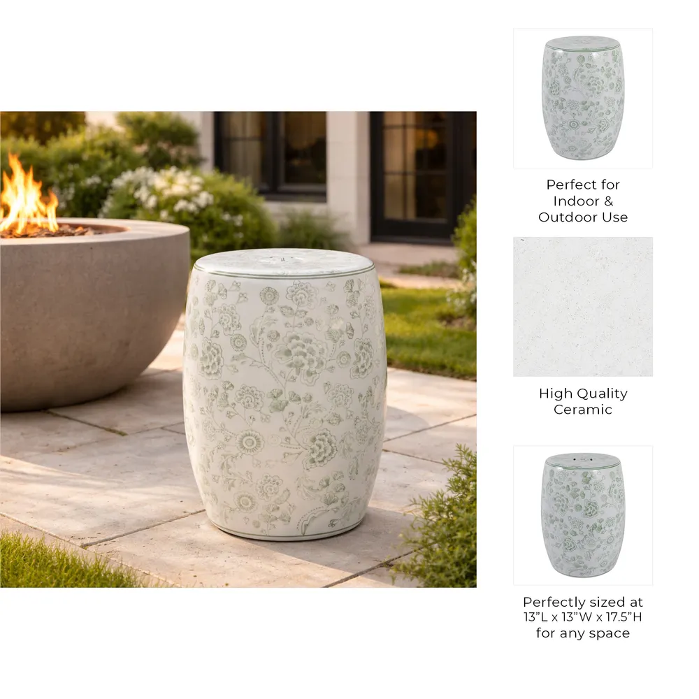 PEYTONWELL GREEN GARDEN STOOL 18 (IN)