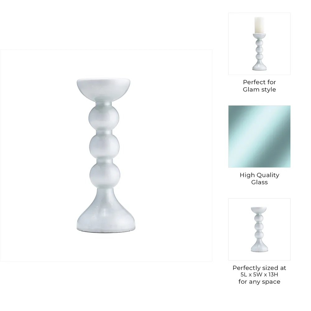 BECKETTOAK CLEAR CANDLE HOLDER 13 (IN)
