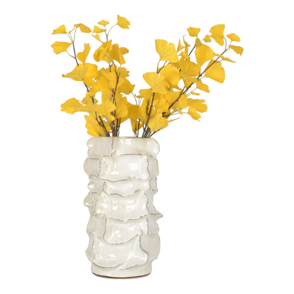 ELMSHAW WHITE VASE 17 (IN)
