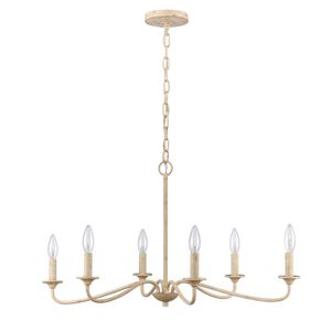 Ellisville 30'' Wide 6-Light Chandelier - Antique Cream 2
