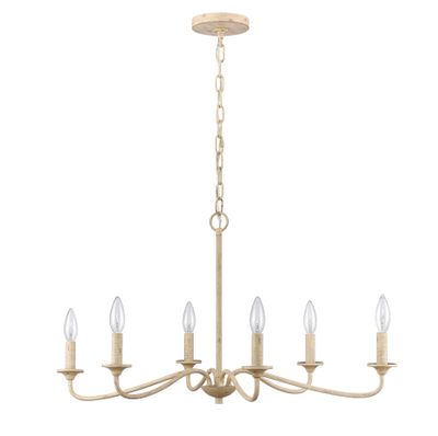Ellisville 30″ Wide 6-Light Chandelier - Antique Cream