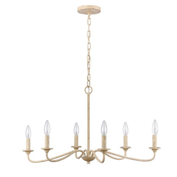 Ellisville 30'' Wide 6-Light Chandelier - Antique Cream